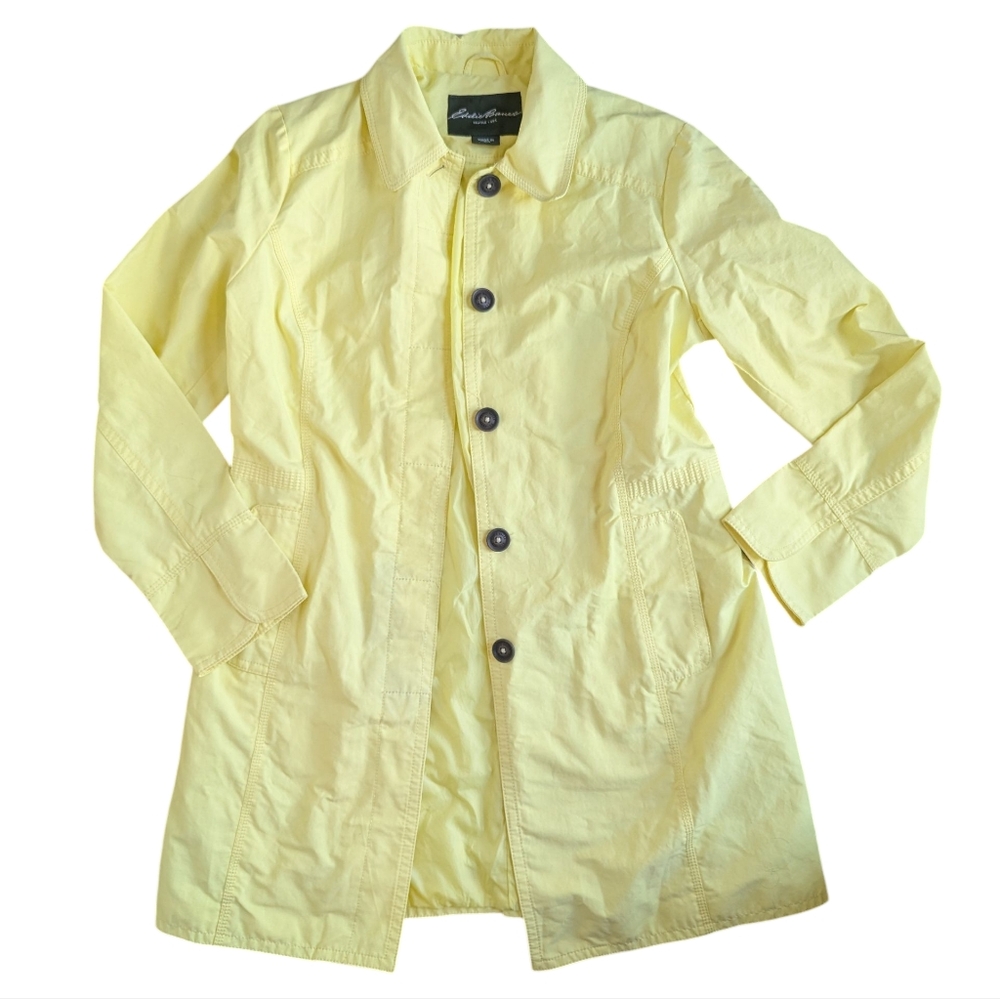 Eddie Bauer Pale Yellow Long Jacket Oversized